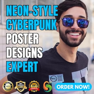 Póster ciberpunk neón, arte mural futurista de ciencia ficción, impresión digital de synthwave, paisaje urbano brillante, decoración retro cibertecnológica, vaporwave