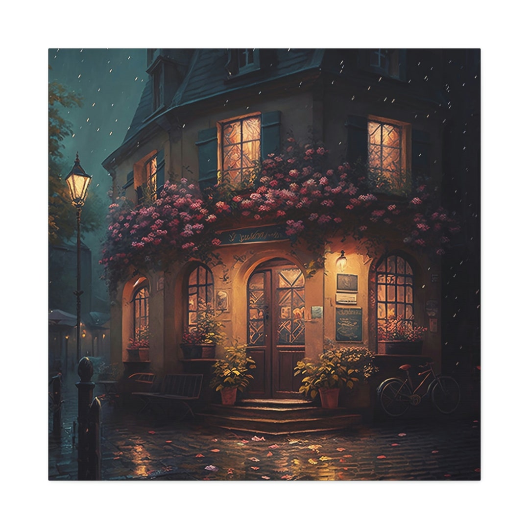 Paris Night Cafe Paris Cafe Art Paris Cafe Wall Art Paris Etsy