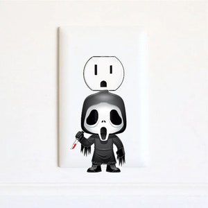 Ghostface - Scream - Horror - Halloween - Aufkleber - Steckdose Wandkunst Aufkleber