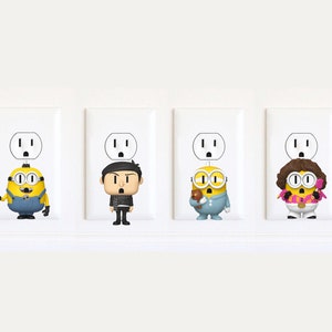 Minions - Minions SVG - Gru - Einfach Unverbesserlich - Aufkleber - Steckdose Wandkunst Aufkleber