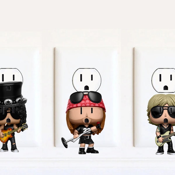 Guns N Roses - Stickers - Axl Rose - Slash - Duff McKagan - Home Decor - Electrical Outlet Wall Art Stickers