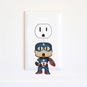 Captain America - Steve Rogers - Avengers - Aufkleber - Steckdose Wandkunst Aufkleber