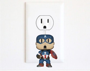 Captain America - Steve Rogers - Avengers - Adesivi - Adesivi murali presa elettrica