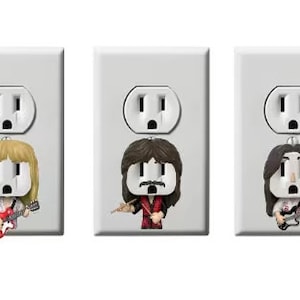 Rush Band - Tom Sawyer - Rock - Geddy Lee - Alex Lifeson - Neil Peart - Steckdose Wand Kunst Sticker
