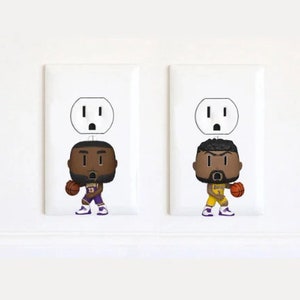Lakers - LeBron James - Anthony Davis - Stickers - Electric Outlet Sticker Wall Art Decal