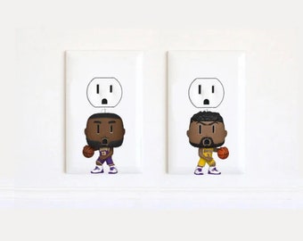Lakers - LeBron James - Anthony Davis - Adesivi - Adesivo per presa elettrica Adesivo da parete