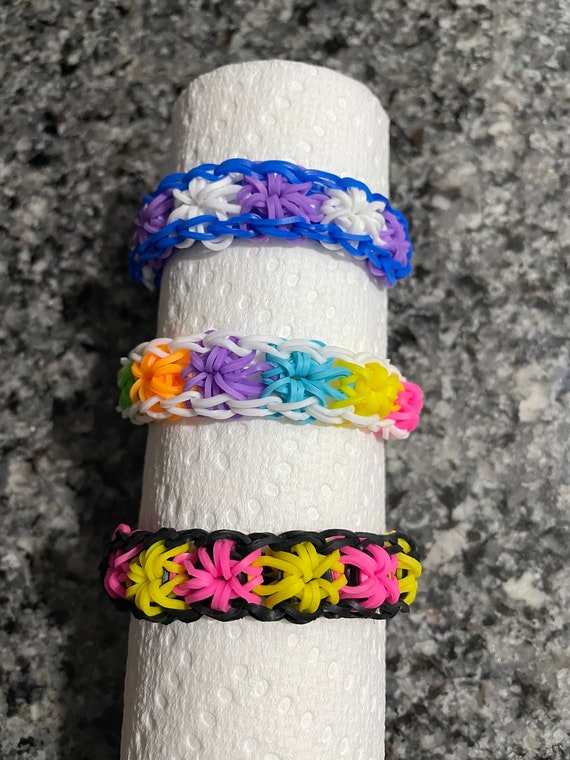 Rainbow Loom Double Starburst Stretchy Bracelet - Etsy Denmark