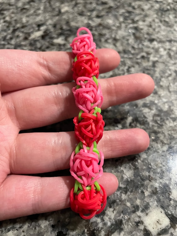 Carnation Rainbow Loom Bracelet