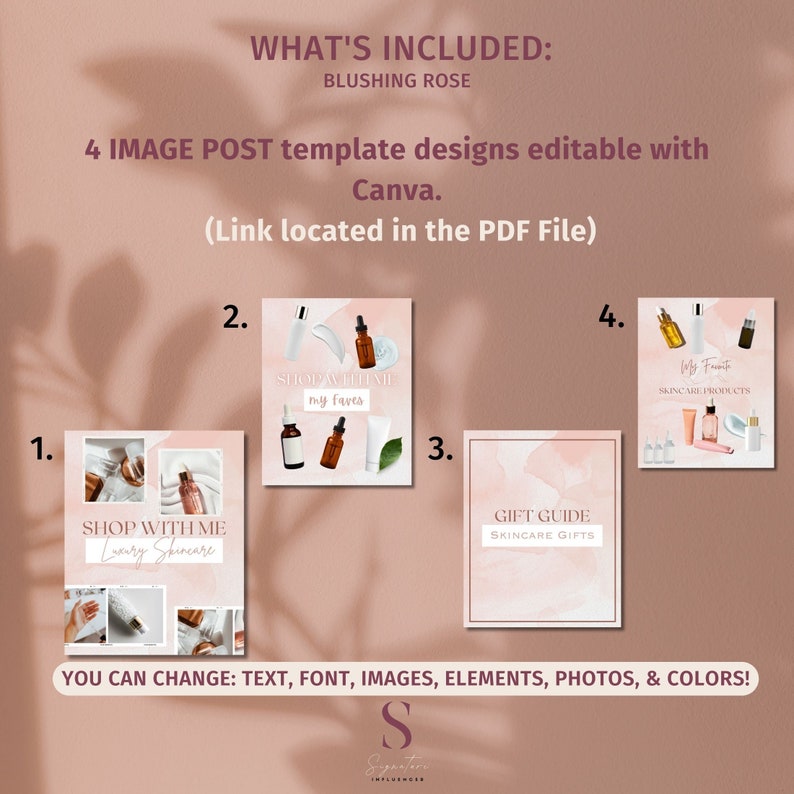 Amazon Influencer Store Kit, rozenbanner en -berichten, canvasjabloon (digitale download) afbeelding 3