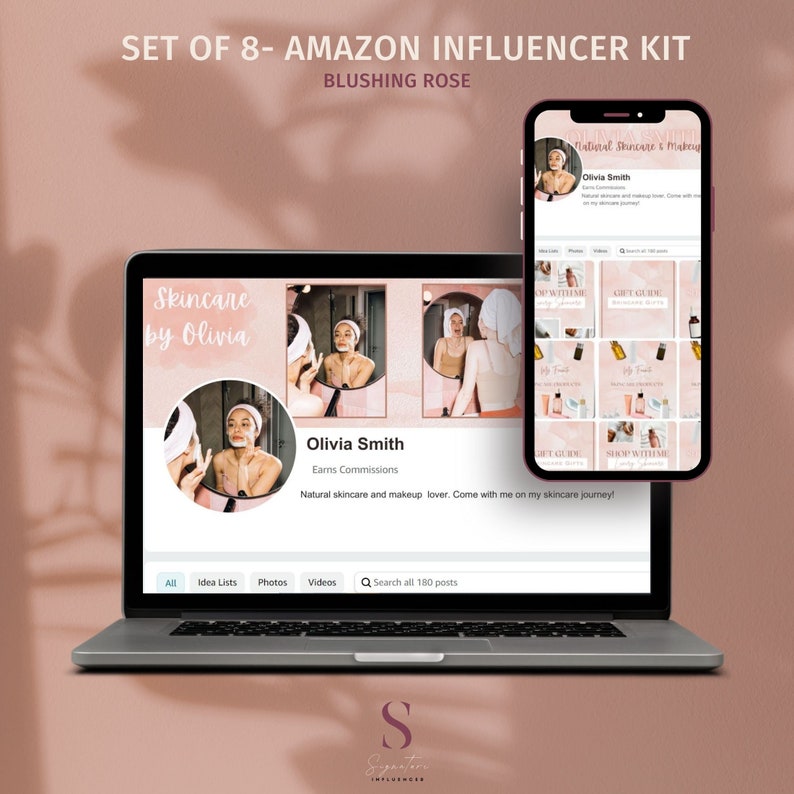 Amazon Influencer Store Kit, rozenbanner en -berichten, canvasjabloon (digitale download) afbeelding 4