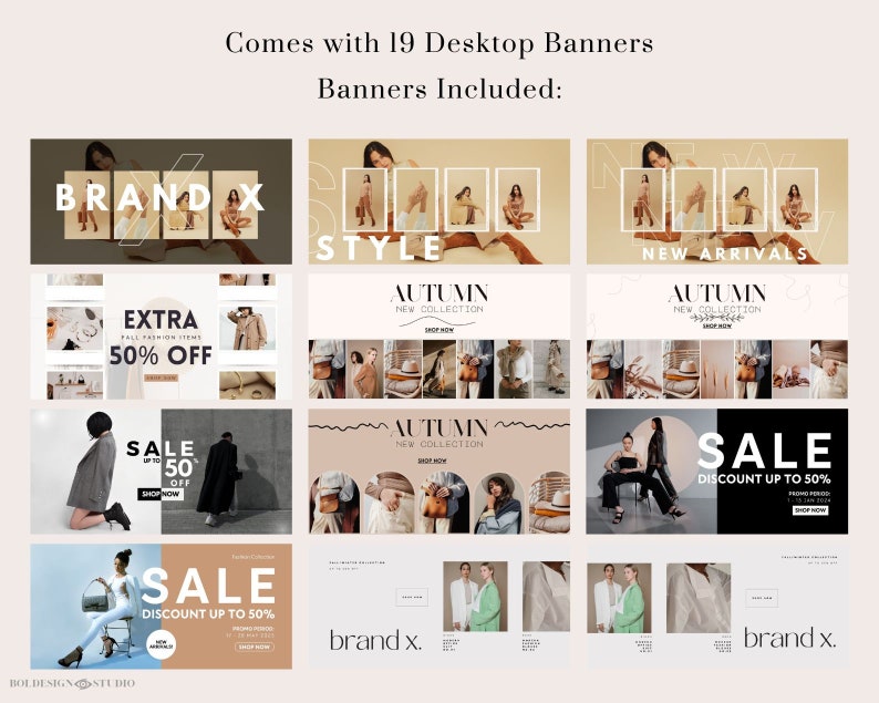 Neutral Fashion Website Banners | Canva Shopify Theme (digital Download ...