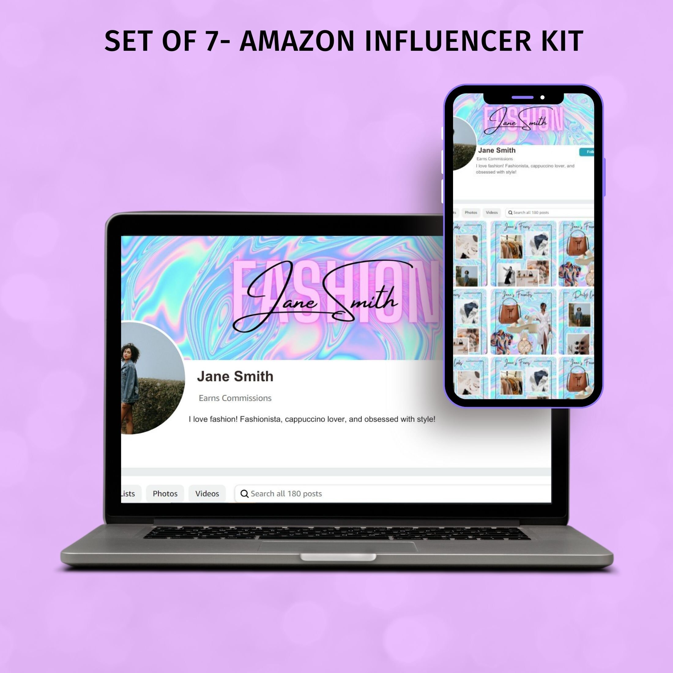 Kit of Amazon Influencer Store Banner and Associate Products Display Posts, Canva Template