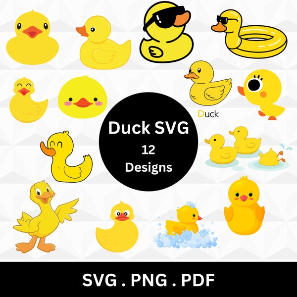Duck svg, Rubber Duck svg, Duck png, Yellow duck svg, Duck Clipart, Instant Download.
