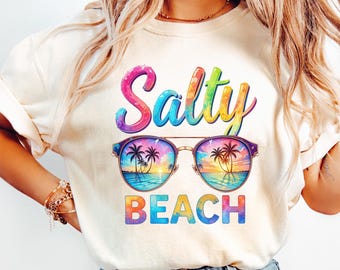 Salty Beach png, Tropical png, Beach Scene png, Trendy Summer png, Tropical Flowers png, Sublimation Designs, salty Beach Shirt.
