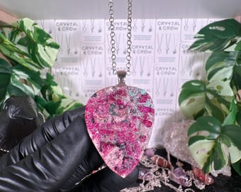 Cobaltoan Calcite Pendant Sterling Silver Necklace