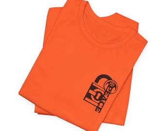 Peace Protector Unisex Jersey Short Sleeve Tee(Black Logo Left Chest)
