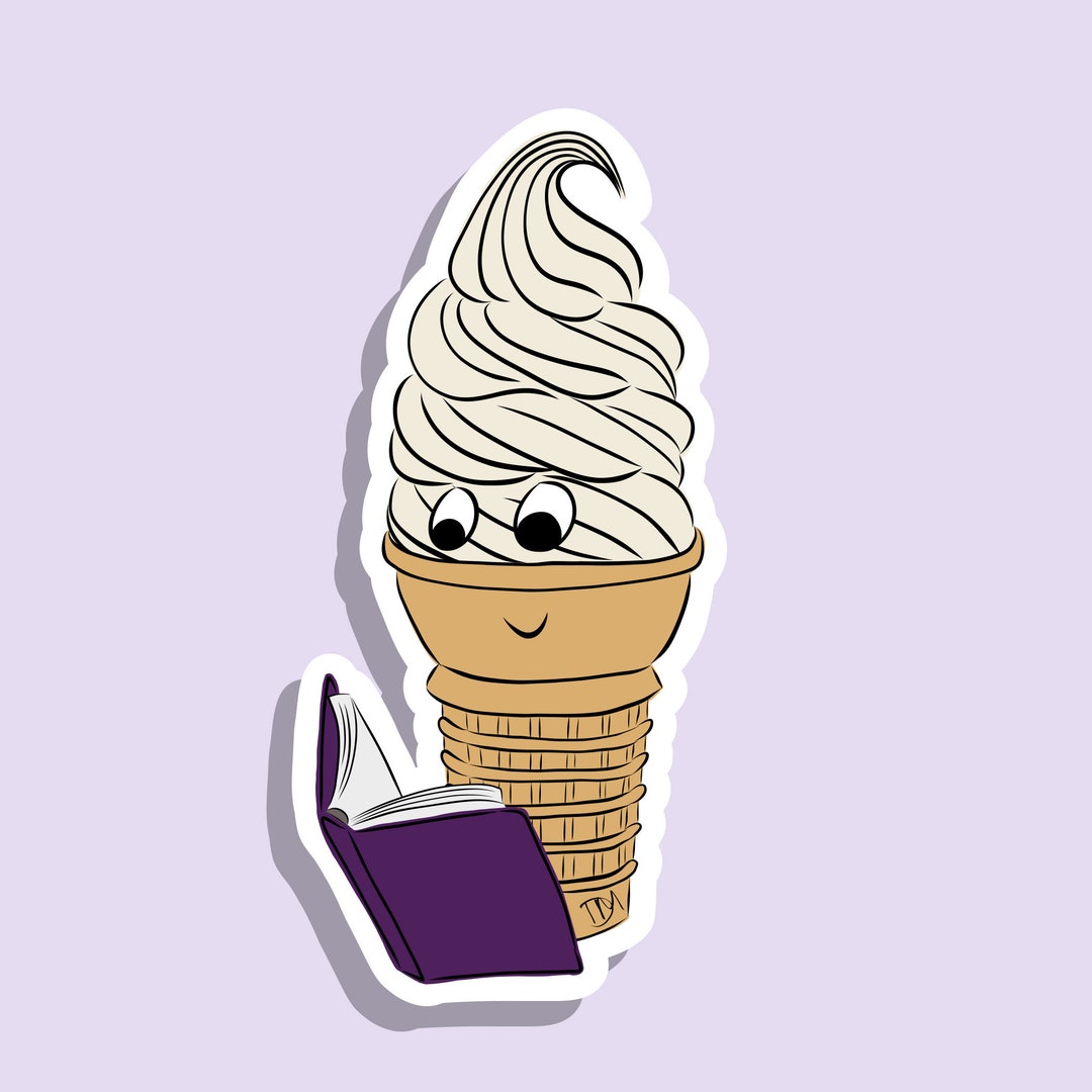 Sticker Frozen Yogurt Reading Sticker Matte Vinyl Sticker Ice Cream Sticker Book Sticker for