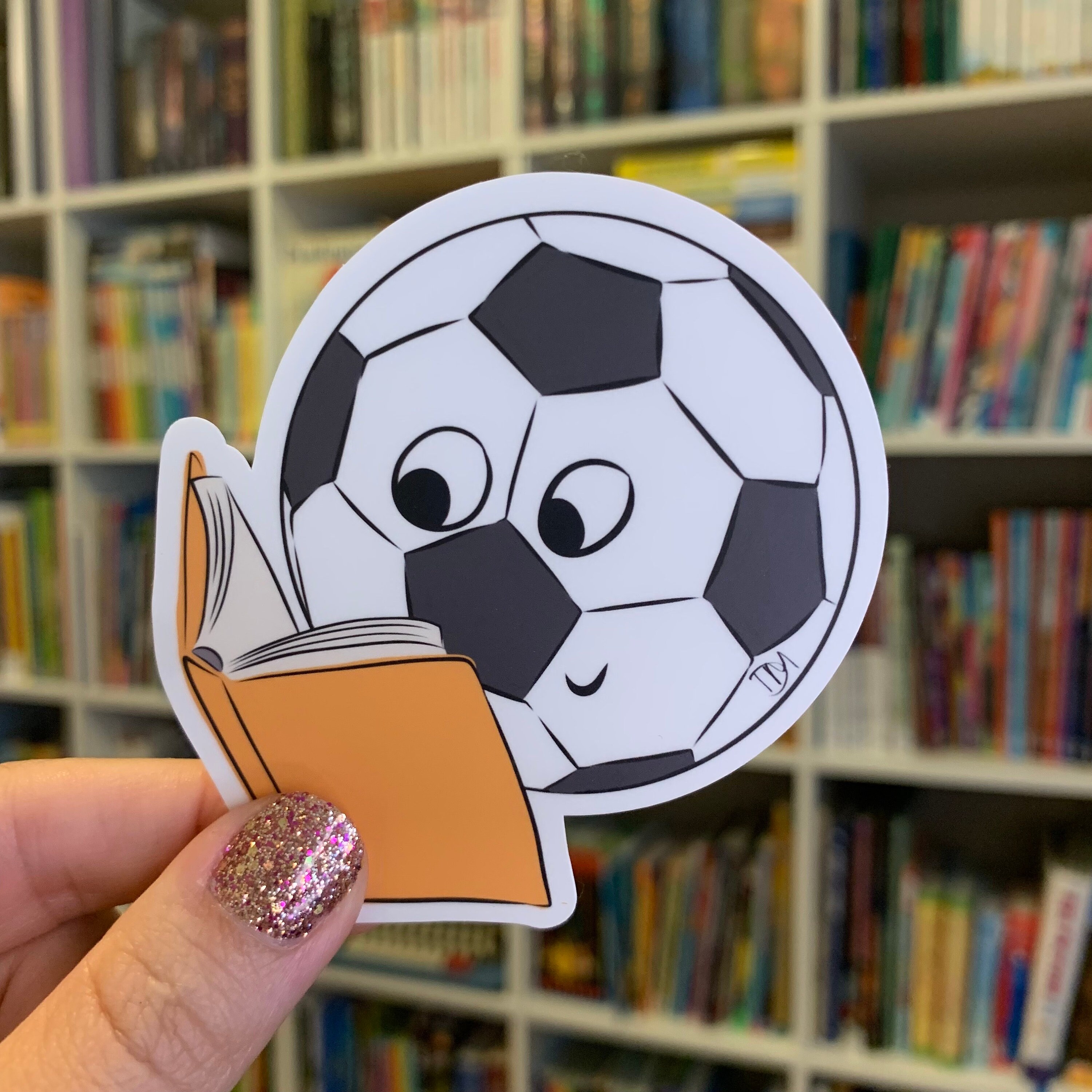 Sticker Soccer Ball Reading Sticker Matte Vinyl Sticker Futbol Sticker Book Sticker for Book