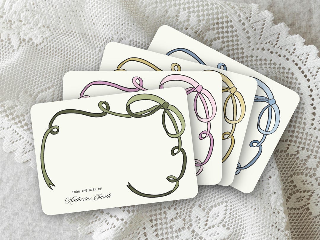 Custom From the Desk of Stationery Set Personalized Note Card Set Flat ...