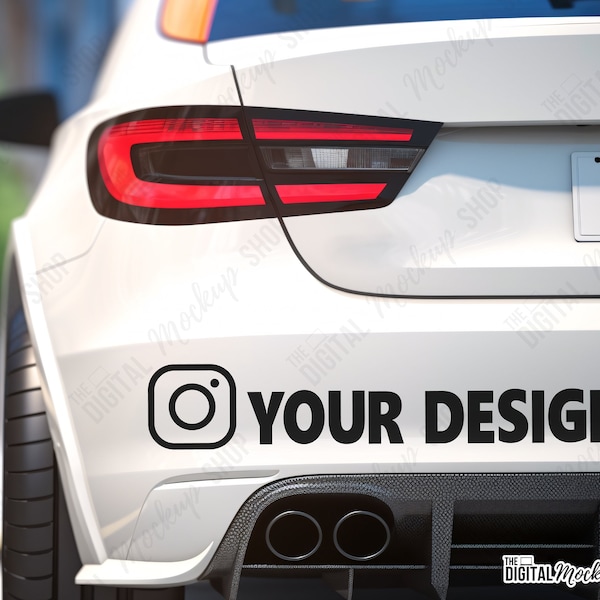 Car Sticker Mockup | Bumper Sticker Mockup | Round Sticker Mockup | Car Decal Mockup | Car Mockup Sticker | Mockup Auto | Digital JPG IMAGE