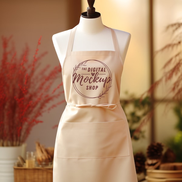 Sand Apron Mockup | Beige Kitchen Apron Mockup | Chef Apron Mockup | Barista Apron Mockup | Rope Apron Photo | Digital Apron | JPEG IMAGE