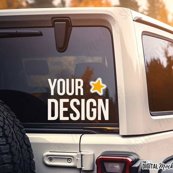 Car Sticker Mockup | Bumper Sticker Mockup | Jeep Mockup | SUV Mockup | Car Decal Mockup | Car Mockup | Mockup Auto | Digital JPG IMAGE