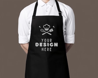 Black Apron Mockup - Kitchen Chef and Barista Apron Photo - High ...