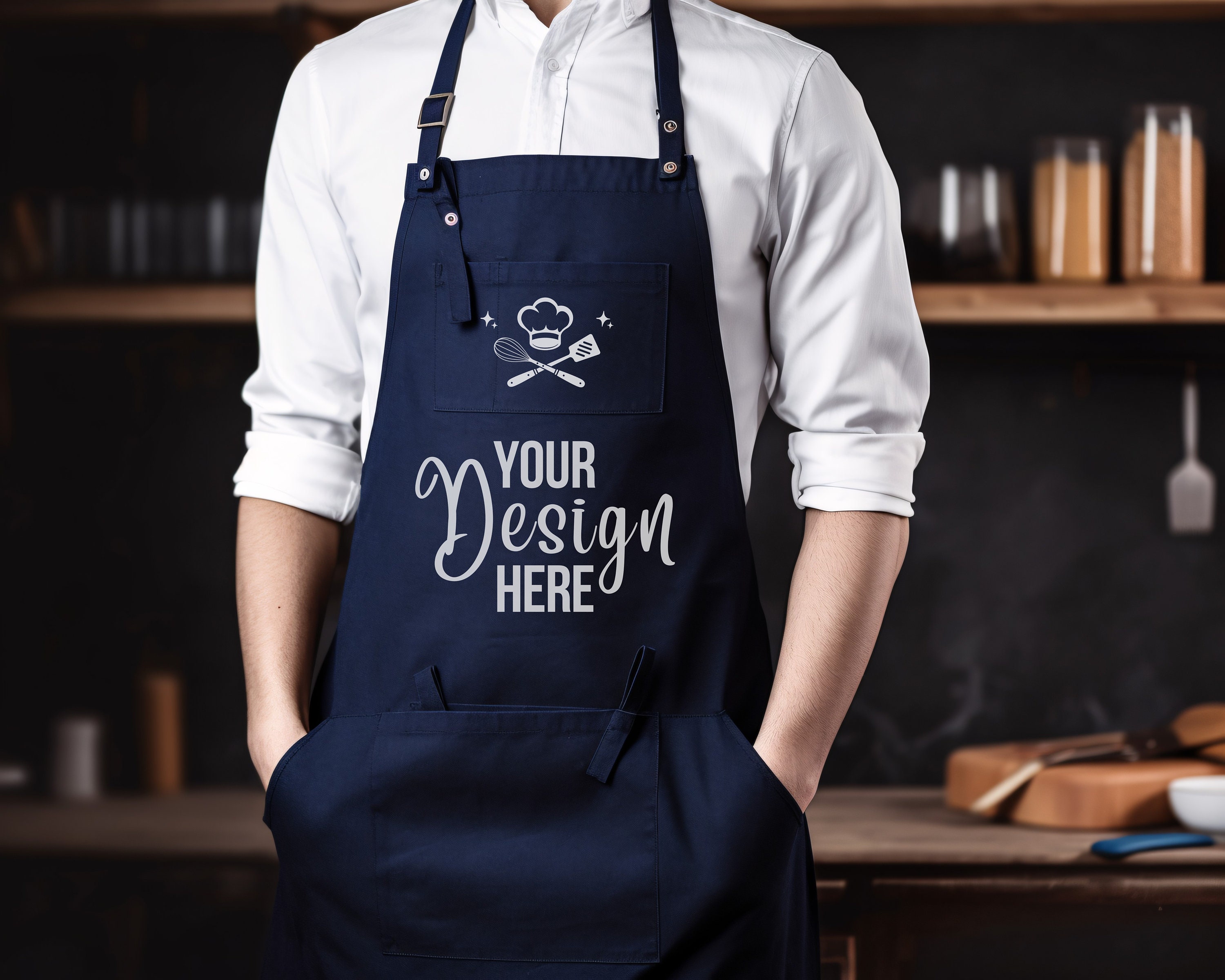 CoolAprons Daddio Of The Patio BBQ Chef Apron For Men, Dad Gift, Black, One Size