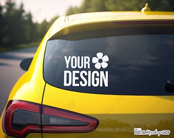 Car Window Decal Mockup: Auto Sticker Design (Digital JPG)