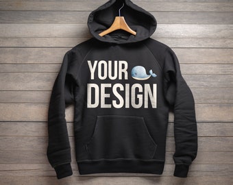 Schwarzer Pullover Hoodie Mockup: Digitale JPEG Vorlage