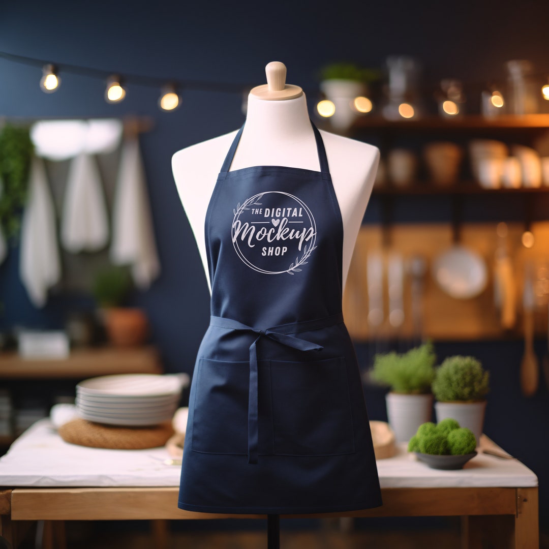Navy Blue Apron Mockup Kitchen Apron Mockup Chef Apron - Etsy