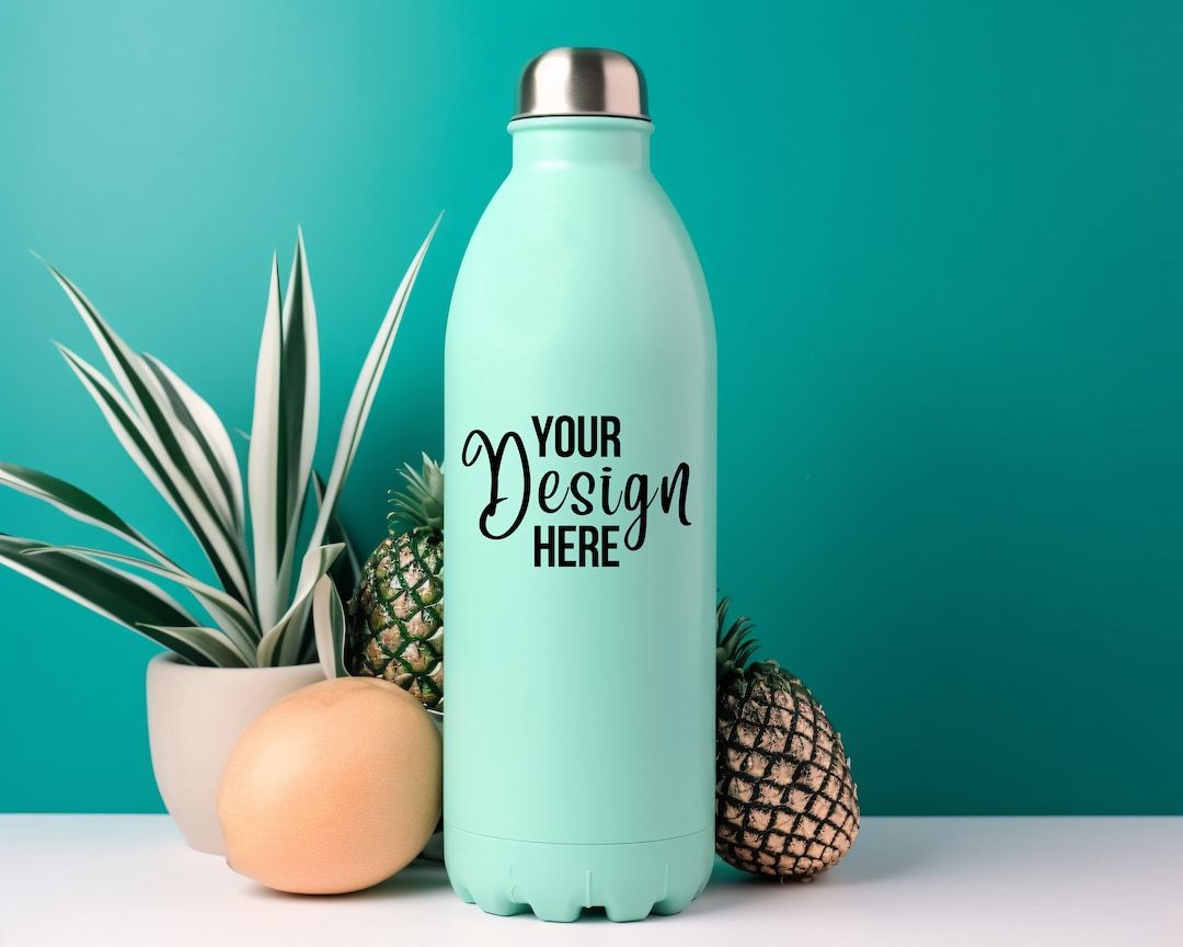 Pastel Green Water Bottle Mockup Reusable Water Bottle Mock up Water