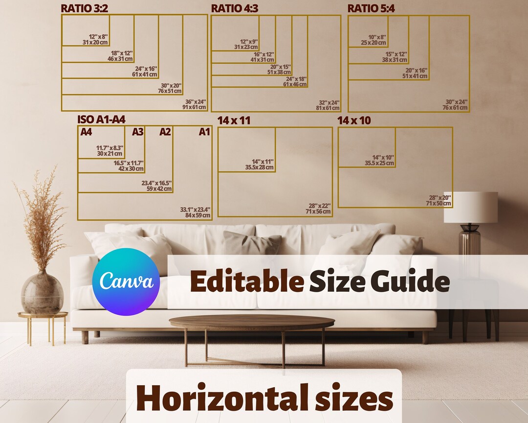 Horizontal Wall Art Size Guide Horizontal Canvas Sizes Cm Inch Size