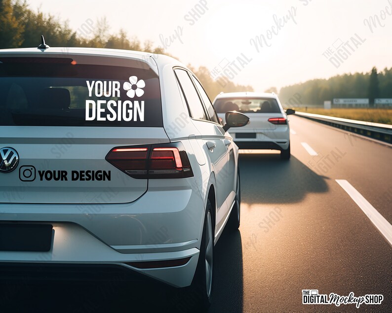 Car Sticker Mockup: Bumper & Window Decal (digital JPG IMAGE) - Etsy