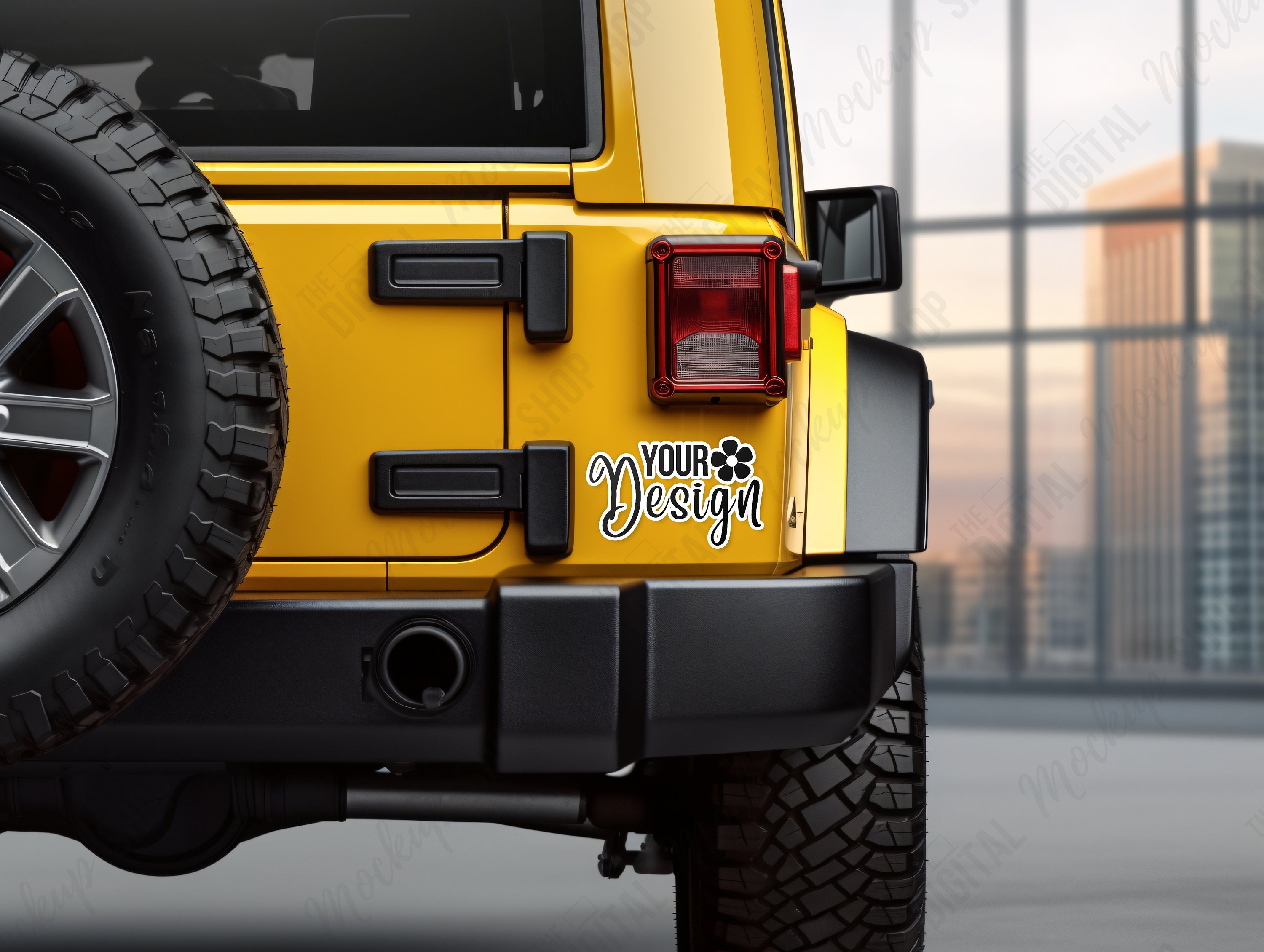 Car Sticker Mockup Bumper Sticker Mockup Jeep Mockup SUV Mockup Car