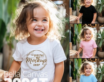 Pacote de mockups de camisetas infantis Bella Canvas 3001T (download digital)
