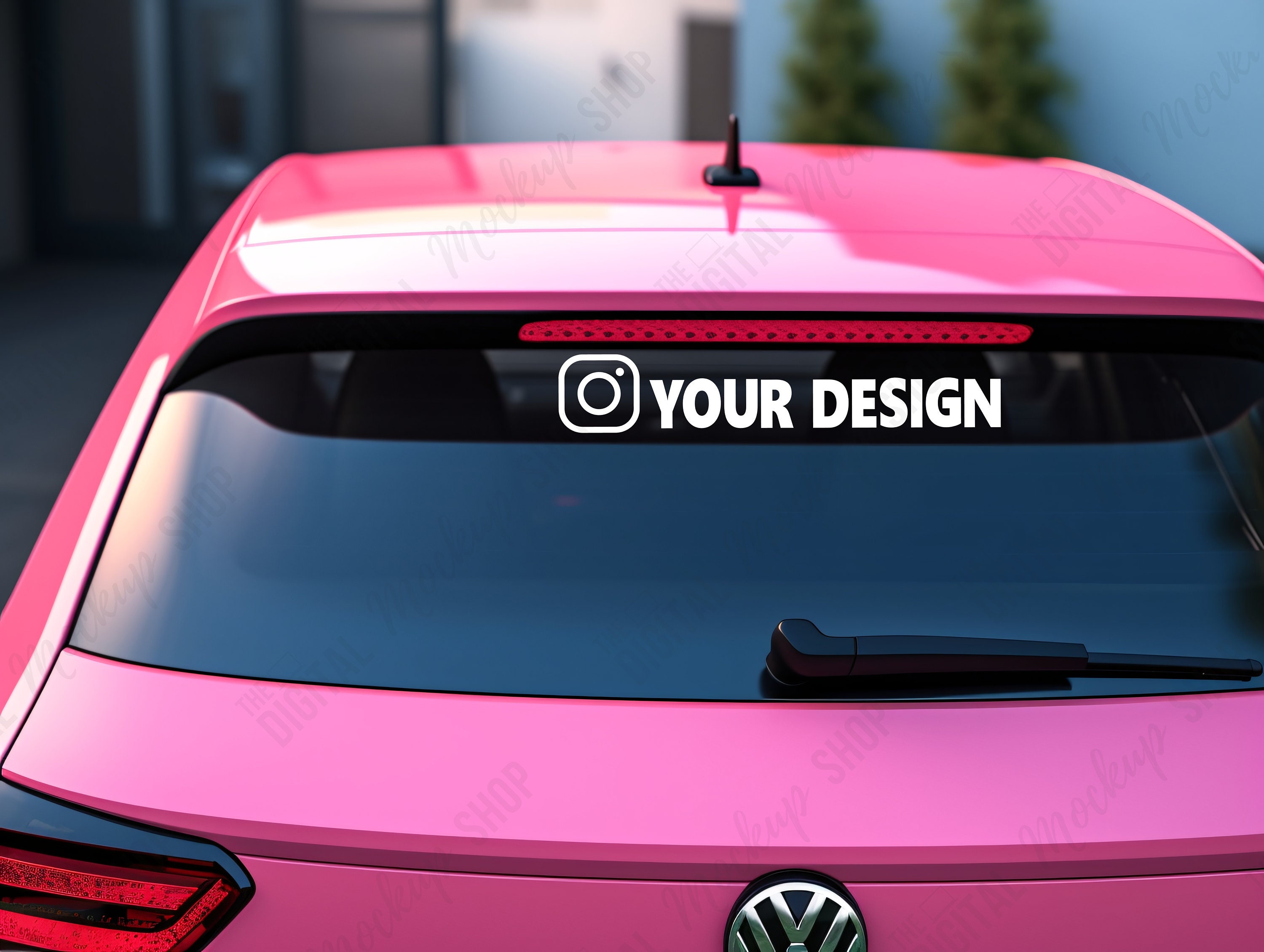 Pink Car Window Mockup Car Sticker Mockup Rear Window Etsy