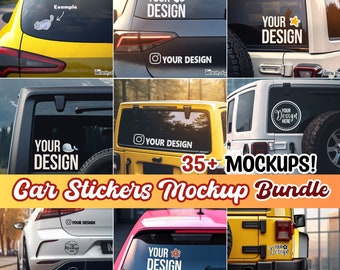BIG Car Sticker Mockup Bundle | Bumper Sticker Mockup Bundle | Sticker Mockup | Car Decal Mockup | Car Mockup Sticker | Mockup Auto Stickers