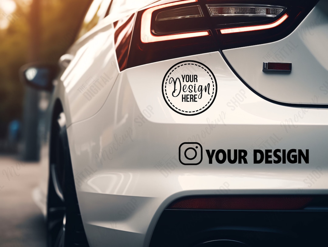 Car Sticker Mockup Bumper Sticker Mockup Round Sticker Mockup Car Decal