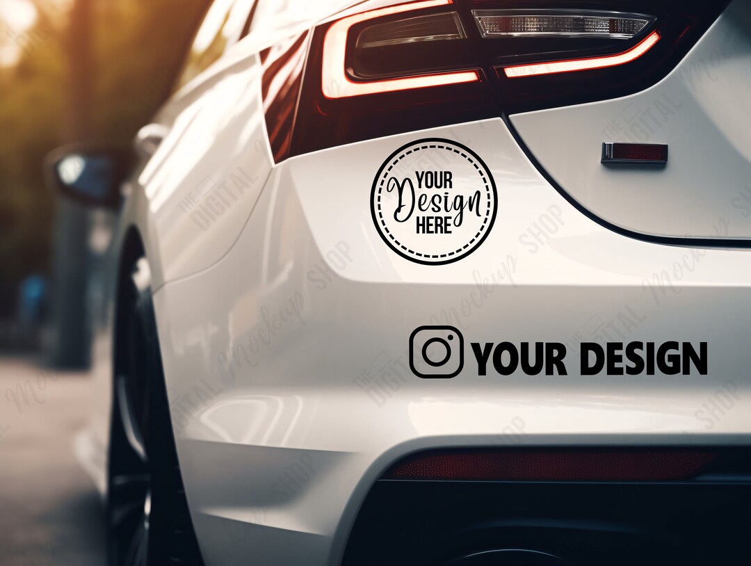 Car Sticker Mockup Bumper Sticker Mockup Round Sticker - Etsy