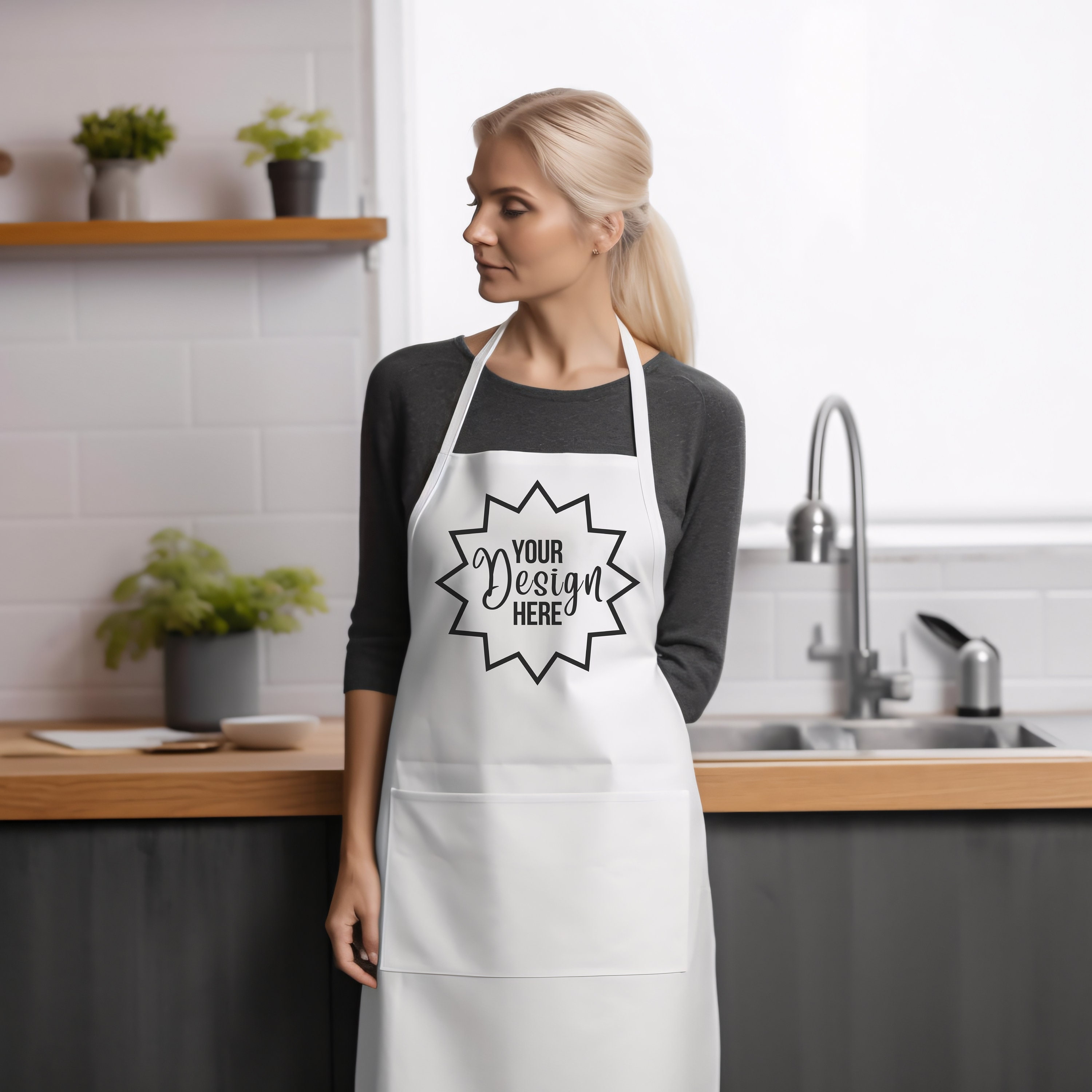 White Apron Mockup Kitchen Apron Mockup Chef Apron Mockup Barista Apron