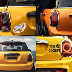 4x Mini Cooper Car Mockup for Decals | Bumper Sticker Mockup | Sticker Mockup | Car Decal Mockup | Car Mockup Sticker | Digital JPG IMAGE