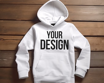 Weißer Hoodie Mockup: Pullover Template (Digital JPEG)