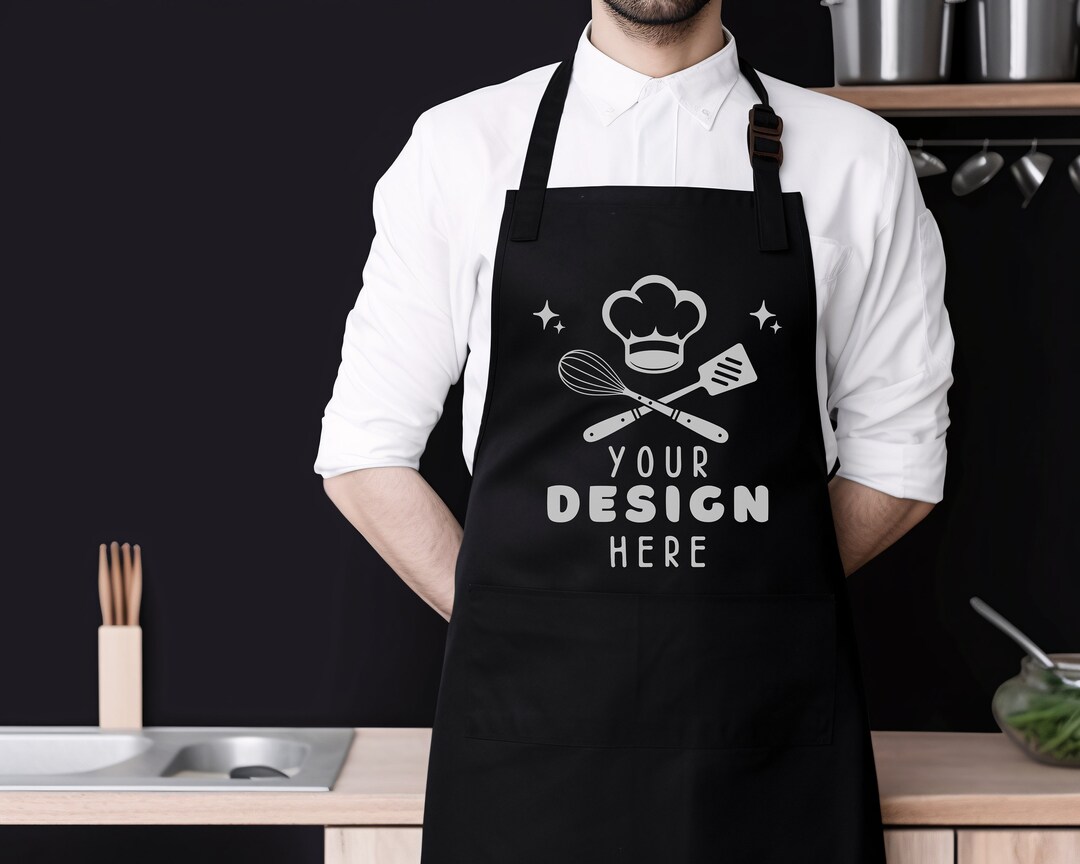 Black Apron Mockup Kitchen Apron Mockup Chef Apron Mockup Barista Apron