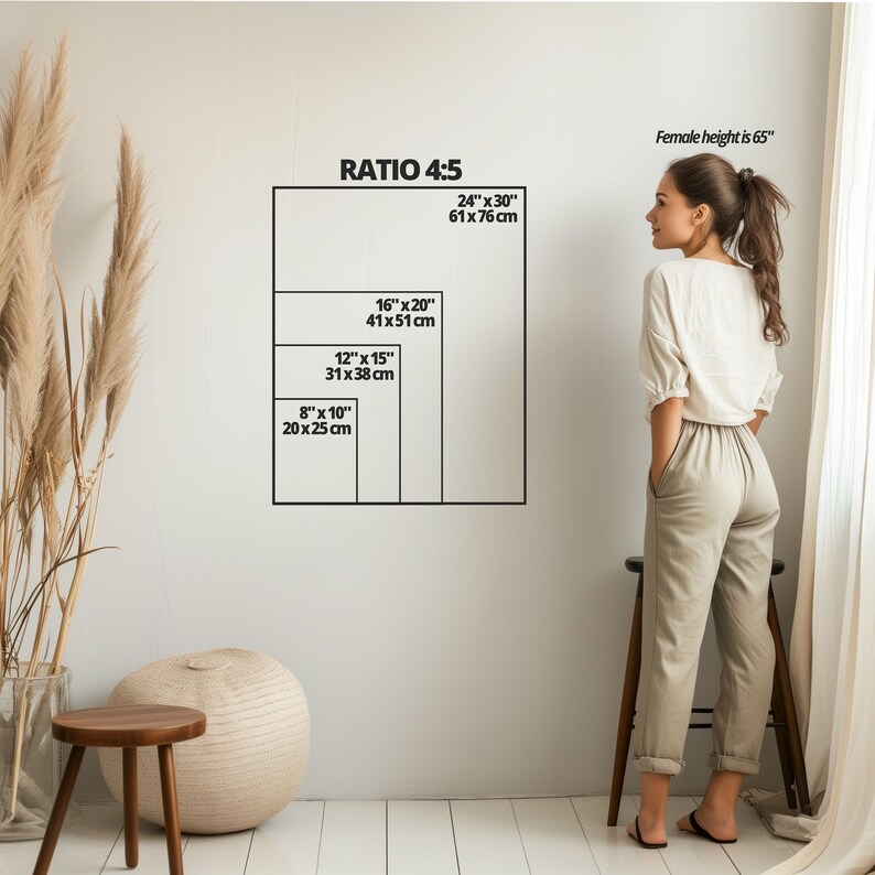 Rectangular Photo Sizes Wall Art Size Guide Template: Editable Canva Chart (PDF) - Etsy