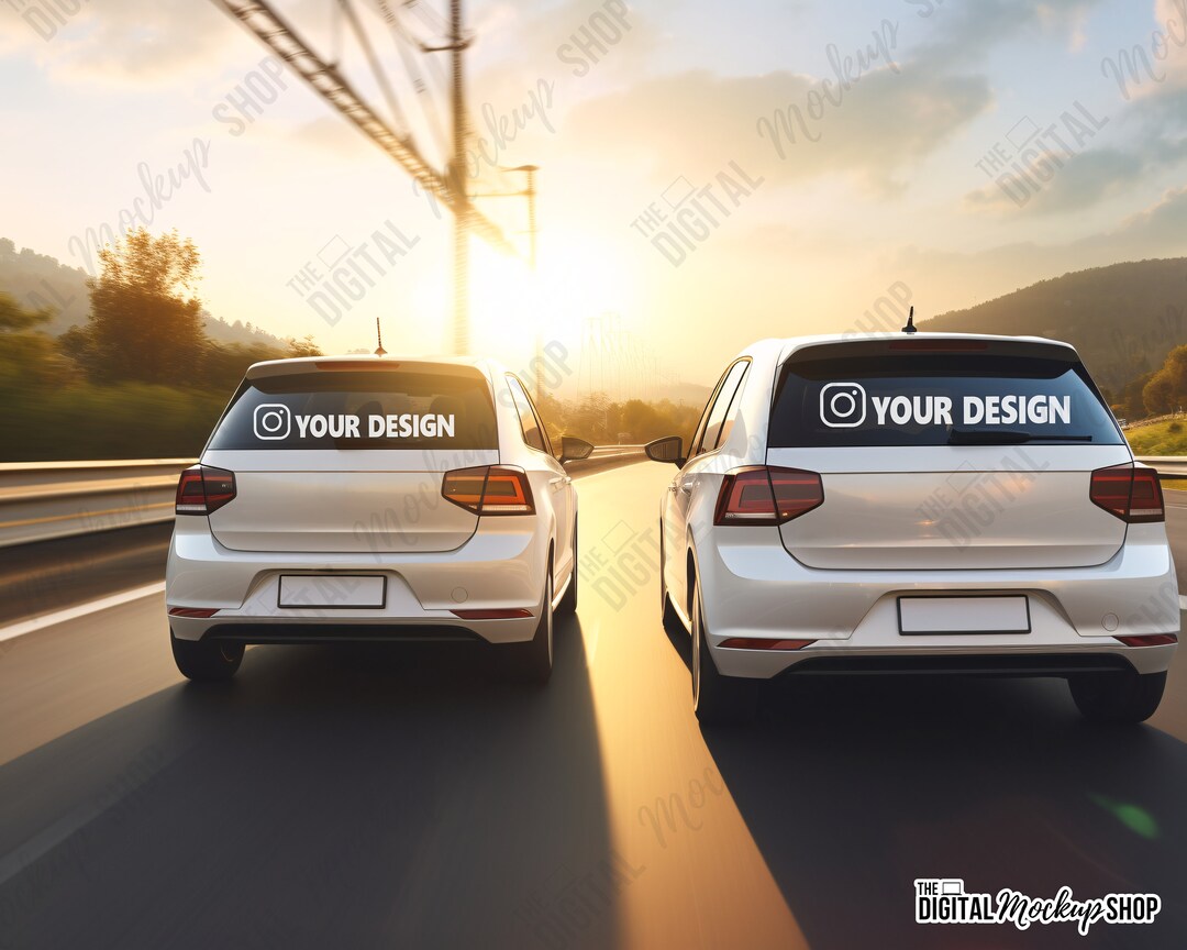 3x Car Sticker Mockup Bumper Sticker Mockup Window Sticker Etsy