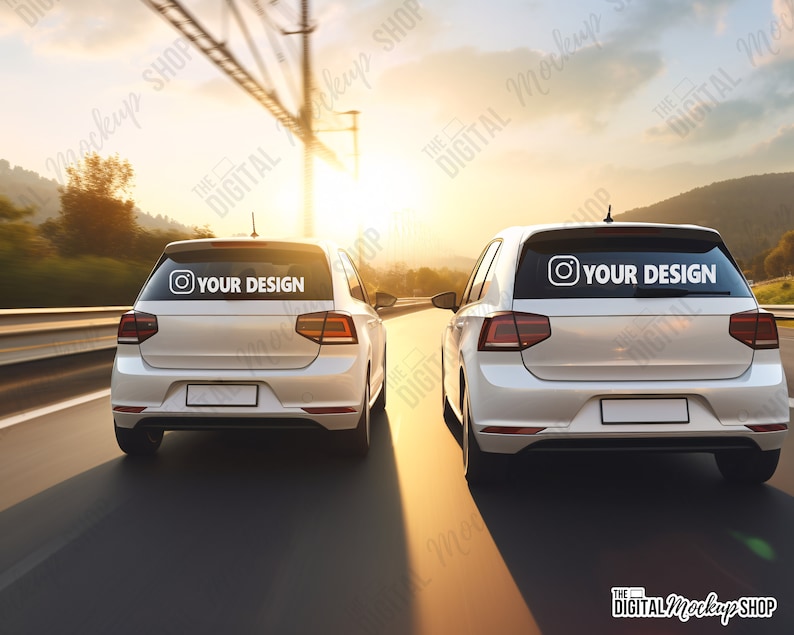 3x Car Sticker Mockup Bumper Sticker Mockup Window Sticker - Etsy