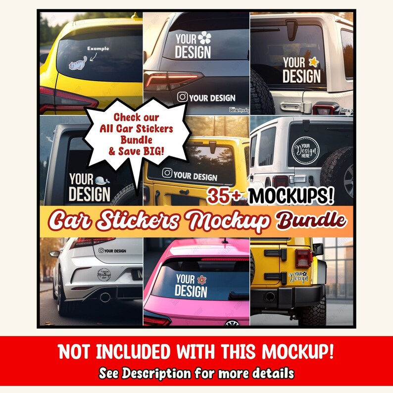 Car Website Sticker Sample Car Sticker Mockup | Vehicle Mockup | Jeep Mockup | SUV Mockup | Car ...