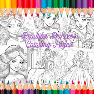 Schöne Prinzessin Erwachsene / Kinder Malvorlagen