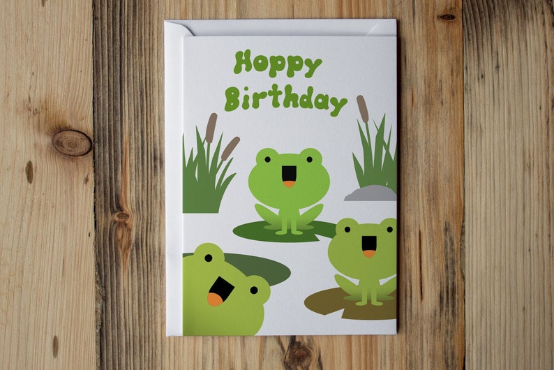 Printable Frog Birthday Card Digital Greeting Card Instant Download